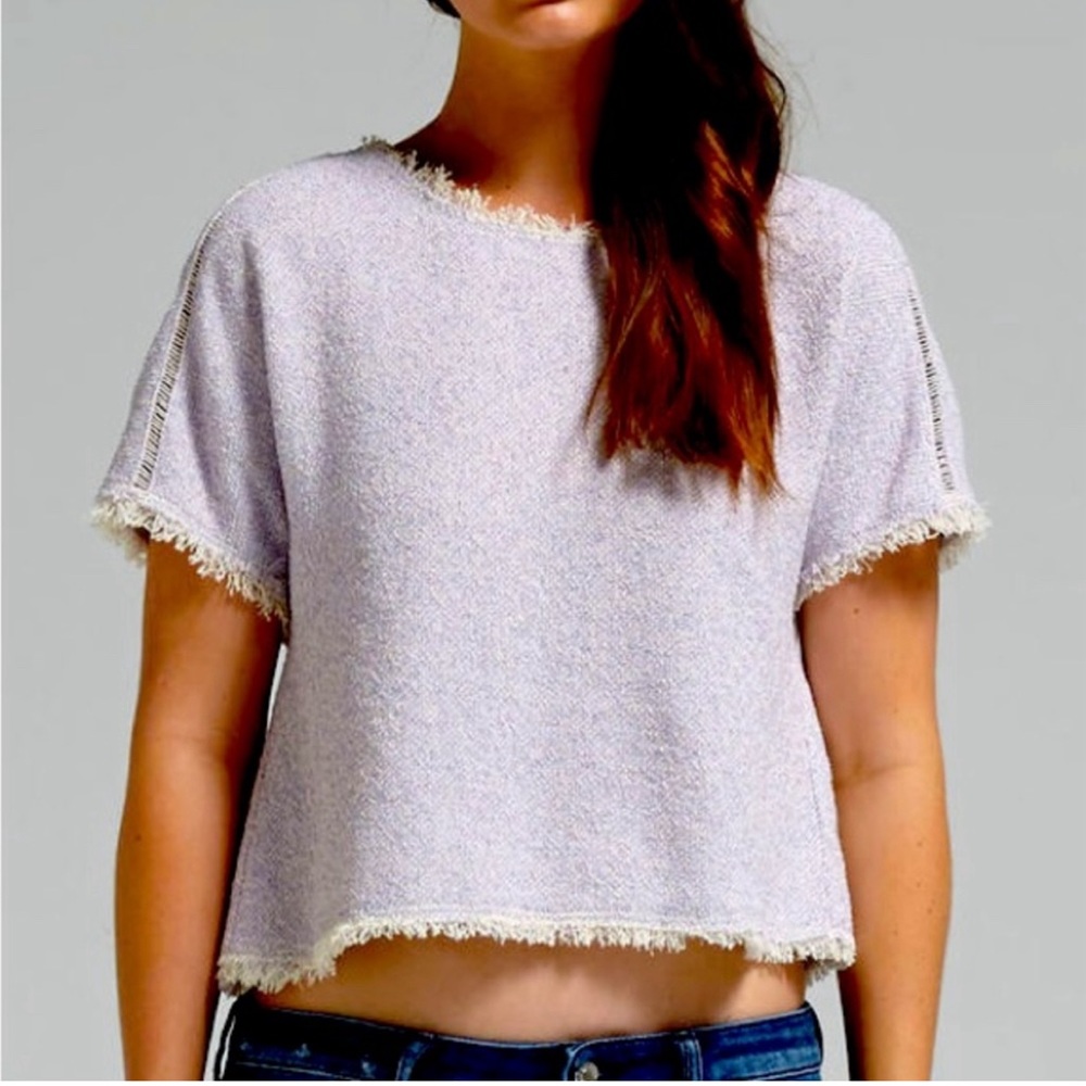 Rebecca Taylor tweed lilac top